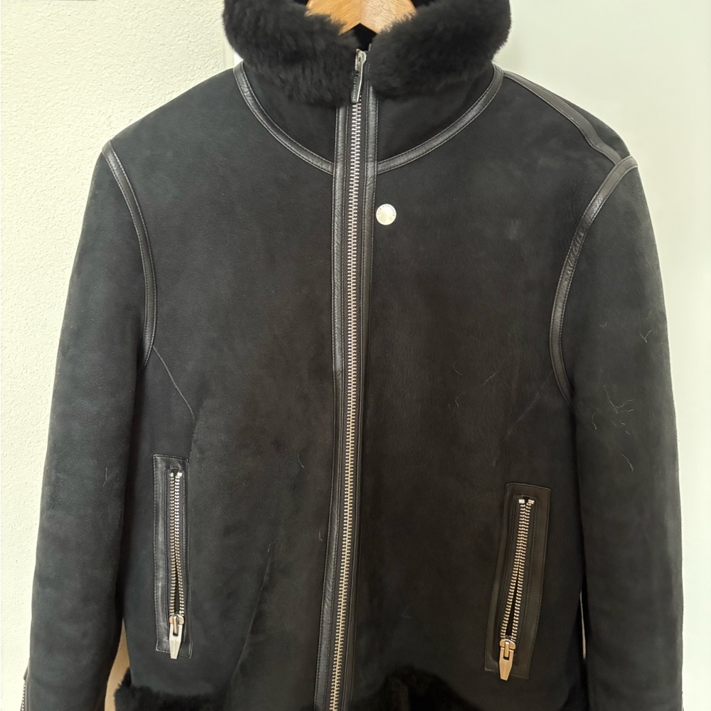 Women Black Shearling Bomber Jacket The Arrivals